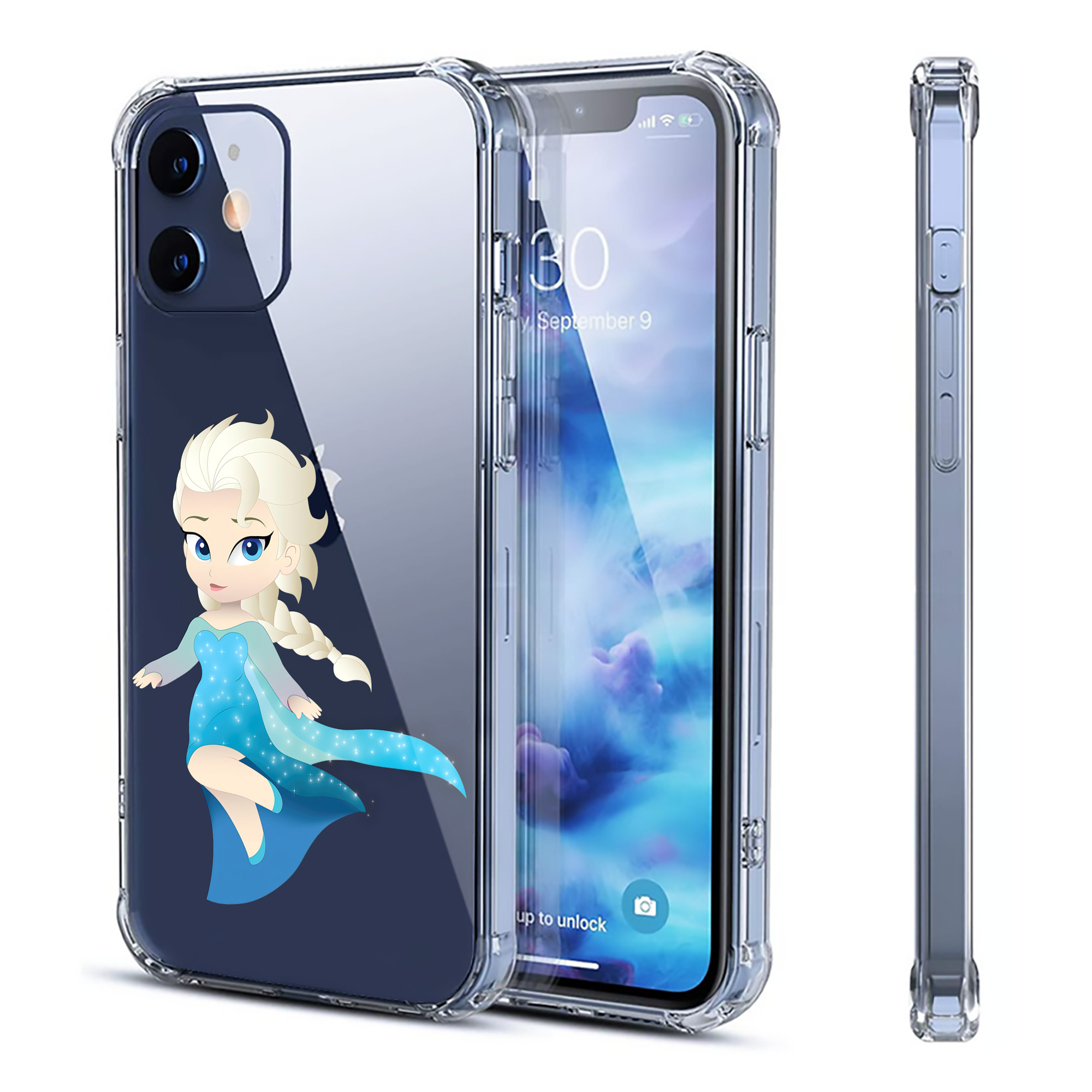 （画像用） アナと雪の女王 アンナ エルサ Frozen Anna Elsa 【iPhone 12シリーズ対応】透明スマホケース（クリアソフトケース）